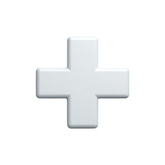 Obraz premium Simple White Plus Sign Icon on a Transparent Background