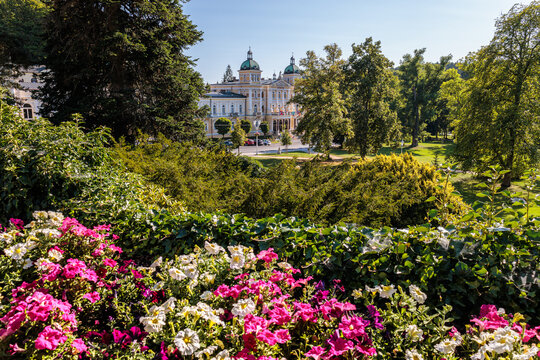 Spa center and colonnade of the famous Marianske Lazne spa, Czech Republic