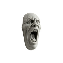 Fototapeta premium Scary screaming mask face isolated on white backgroud perfect for Halloween costumes and horror decoratins