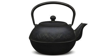 Vintage tea kettle sketch isolated on white background