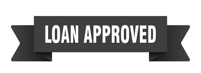 loan approved ribbon isolated on transparent background. loan approved ribbon