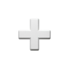 Obraz premium Simple White Plus Sign Symbol on Transparent Background for Design Use