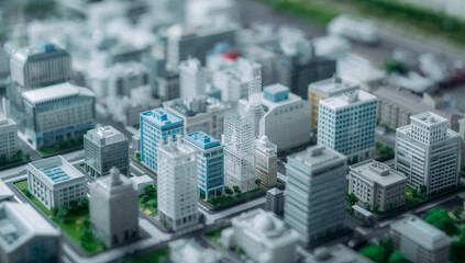 Intricate Model Cityscape Highlighting Modern Architectural Design