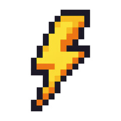 Fototapeta premium PNG Pixelated lightning bolt illustration.