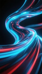Fototapeta premium Dynamic Light Trails in Blue and Red