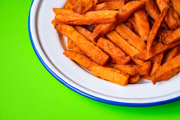 Crispy Fried Sweet Potato Chips Or Fries