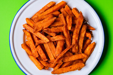 Crispy Fried Sweet Potato Chips Or Fries