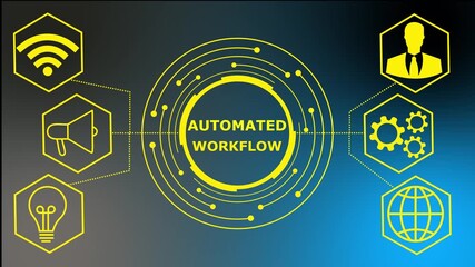 automated workflows worldwide depicting global business processes and solutions. business technology virtual screen background. performance metrics, and business insights from large data sets ,network