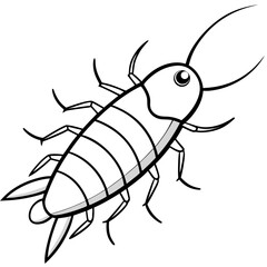 Silverfish line art vector