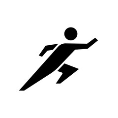 illustration of a running silhouette with sharp angular style, dynamic athlete logo design, sport marathon icon, fitness and jogging concept for branding and graphic design