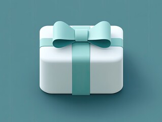 Elegant minimalist 3D rendering of a gift box with a simple bow design perfect for any celebration