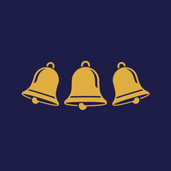 A trio of stylized golden icons, representing important alerts, festive occasions, or celebratory announcements, is elegantly arranged on a deep blue background.