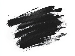 Dramatic black grunge brush strokes artfully hand-drawn, showcasing raw texture and dynamic movement on white canvas