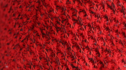 Red Knitted Wool Texture Background