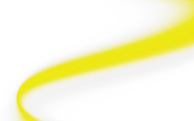 Abstract, bright yellow, wavy, flowing form against a black background with a soft, white, textured edge