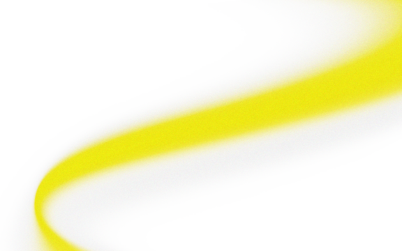 Abstract, bright yellow, wavy, flowing form against a black background with a soft, white, textured edge