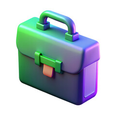 3D Glowing Neon Briefcase for Business and Work


