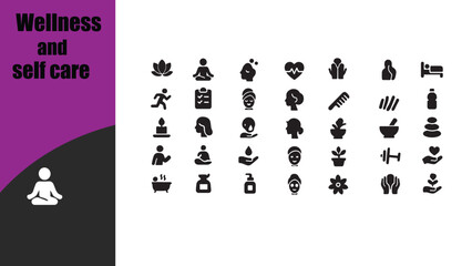 Wellness and self care  icon set
