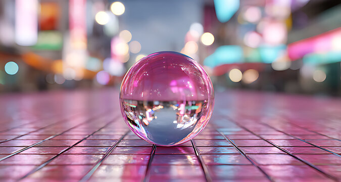 3d render of a pink sphere on a grid with a background