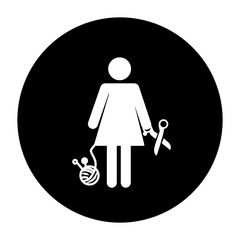 black and white illustration of tailor icon