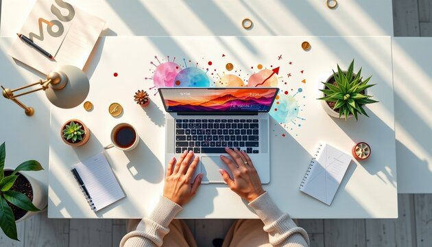 Watercolor Portrait Freelancer Thriving Remote Work