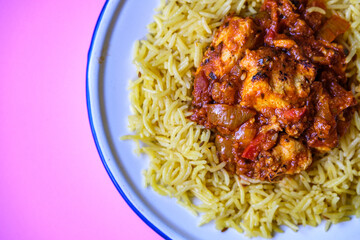 Chargrilled Chicken Jalfrezi Curry With Pilau Rice