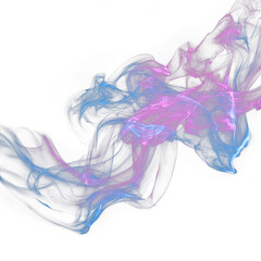Colorful Smoke Swirls in Blue and Pink Against Black Background
