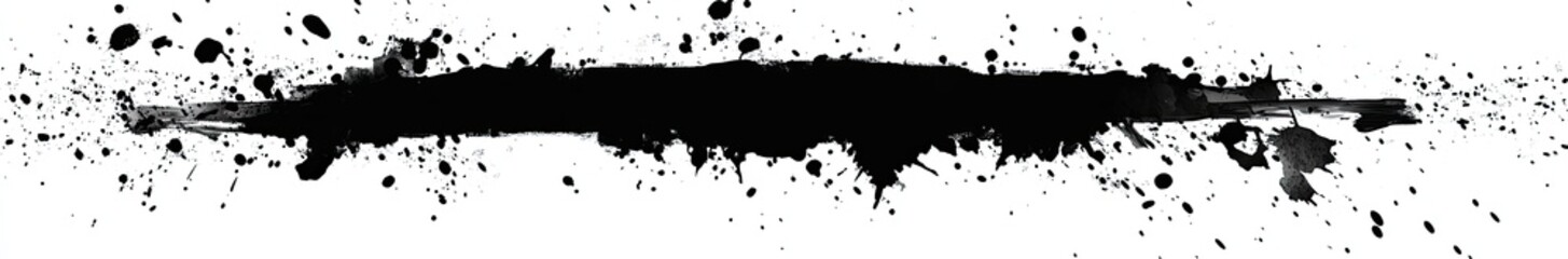 Black ink splatters on white background