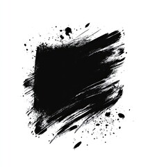 Abstract black ink splatter on white background (6)