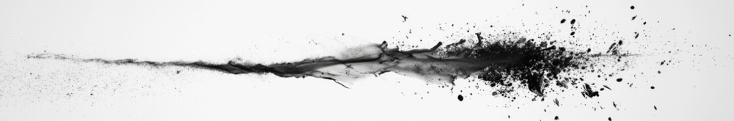 Abstract monochrome image of a long, streaked, splattered effect