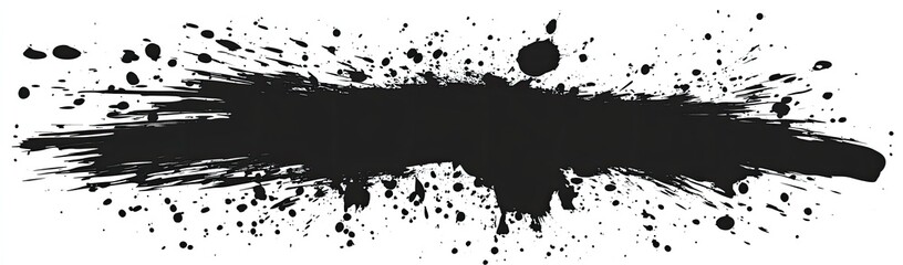 Black paint splatter and brushstroke graphic