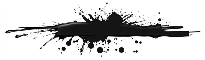 Black ink splatter graphic design element