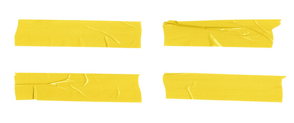 Adhesive Tape Set Collection of 4 Scratched and Crumpled Strips, Realistic Masking and Duct Tape...