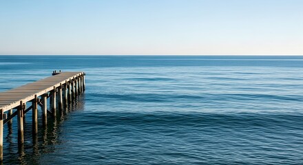 Fototapeta premium Pier on the Sea Under Clear Sky