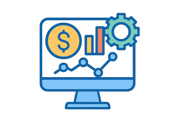 Computer screen displaying financial growth graphs and settings financial optimization screen
