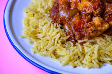 Chargrilled Chicken Jalfrezi Curry With Pilau Rice