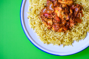 Chargrilled Chicken Jalfrezi Curry With Pilau Rice