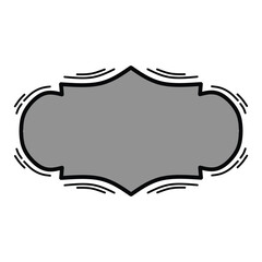 Gray label frame with decorative outline