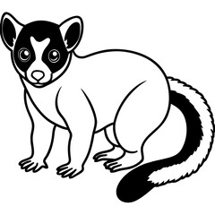 Indri line art vector
