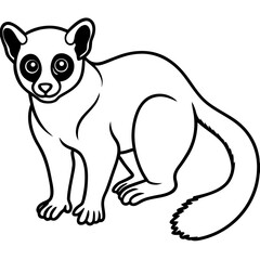 Indri line art vector
