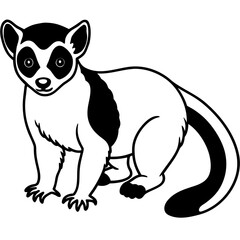 Indri line art vector