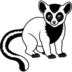 Indri line art vector