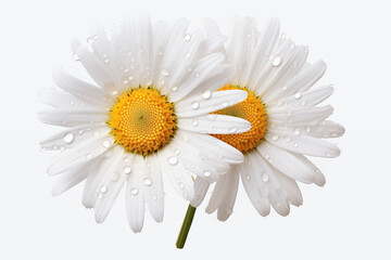 Fototapeta premium Daisy with dewdrop isolated on smooth background