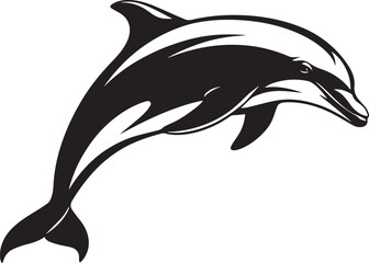 Obraz premium Majestic Black and White Dolphin Silhouette in a Dynamic Pose