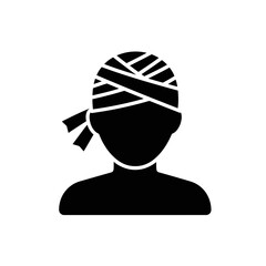 Person with head bandage icon