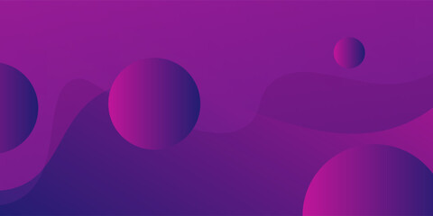 Abstract Purple Gradient Background with 3D Spheres and Fluid Wave Shapes – Modern Minimal Vector Design