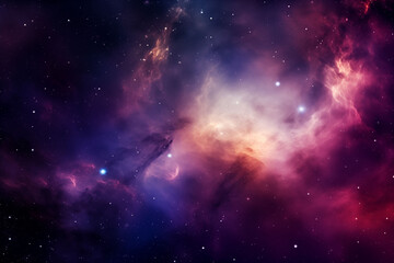 Naklejka premium The Etherial Nebula emits a multicolored light that counteracts the light of darkness.