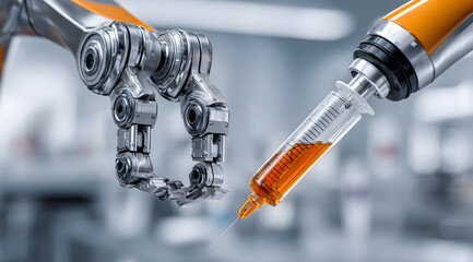 Robot arm operated injector