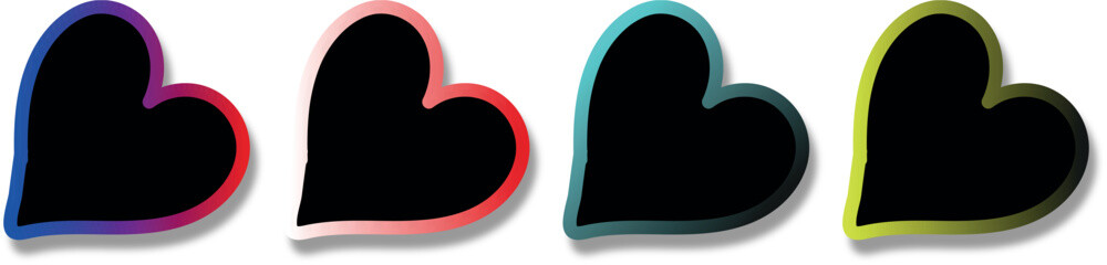 Creative Heart Ribbon Gradiant Line Art Vector – Hand-Drawn Black Sketch for Valentine Love, Weddings, and Romantic Themes