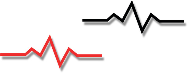 Detailed Cardiogram Representation of a Radiant and Symbolic Colourful Shadow on a Pure White Backdrop